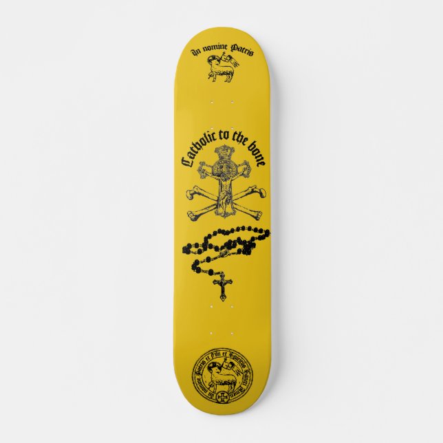 Skateboard Catholique à l'os - Skateboard, pont de 7¾" (Devant)