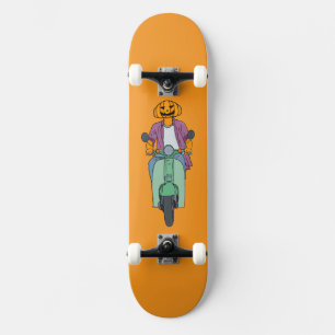 Skateboard Cavalier Citrouille sur Scooter Menthe