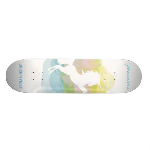 Skateboard Cavalier de licorne de nuage de Sherbert - texte