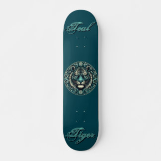 Skateboard Cercle de tigre turquoise