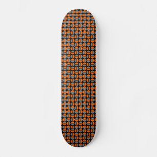 Skateboard Cercles pivotants - orange et gris sur noir