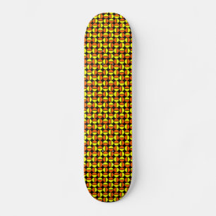 Skateboard Cercles pivotants - orange et jaune sur noir