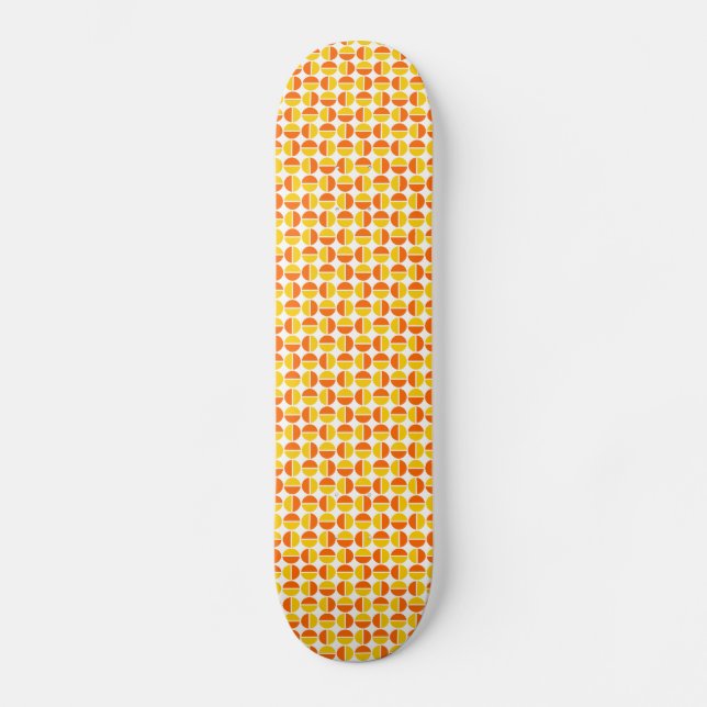 Skateboard Cercles tournants - orange et orange (Recto)