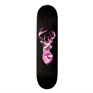 Skateboard Cerf de camo rose / planche à skis