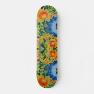 Skateboard Champs de tournesol pour toujours -bleu