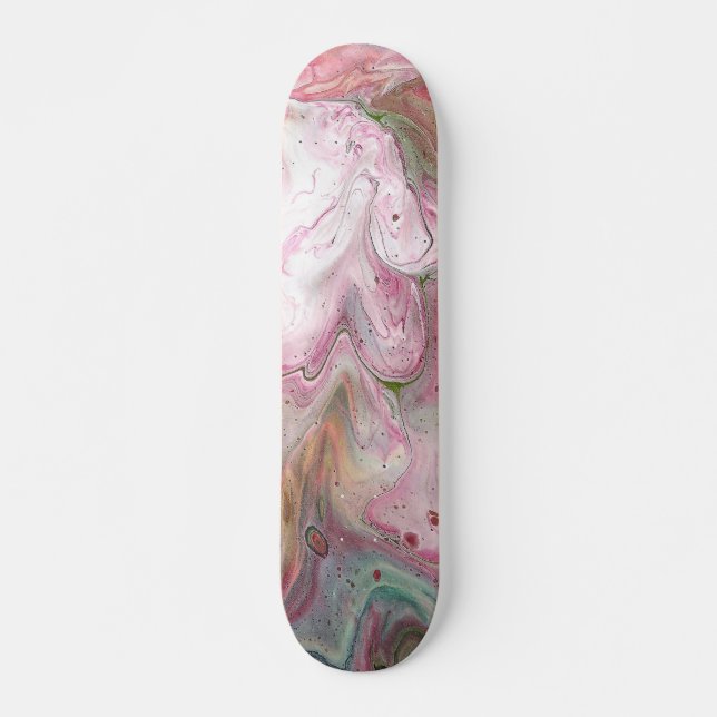 Skateboard Chandelle Vert rose doux Pont Abstrait (Devant)