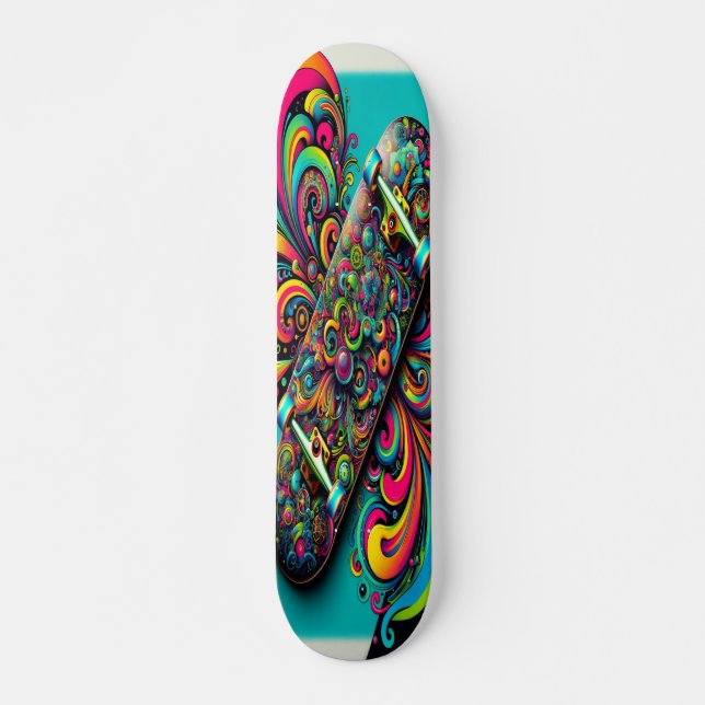 Skateboard "Chaos colorés" (Devant)