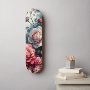 Skateboard Charme floral de la rose intemporelle