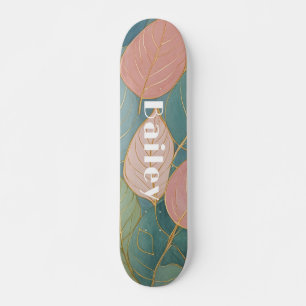 Skateboard Charpente capricieuse : Pastel Feuilles