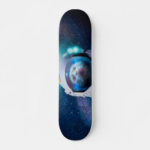Skateboard Chat astronaute souhaitant un hamburger
