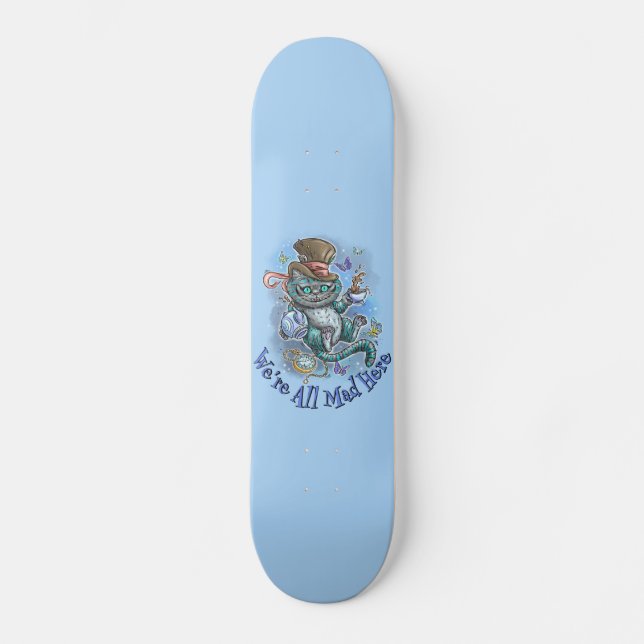 Skateboard Chat de Cheshire bleu (Recto)