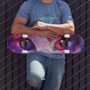 Skateboard Chat de la galaxie violette