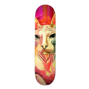 Skateboard Chat de Sphynx en fleurs