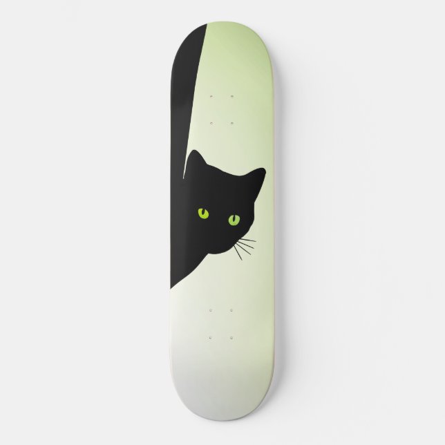 Skateboard Chat noir à oreille verte (Recto)