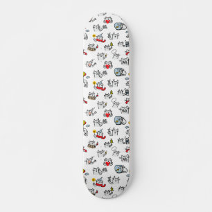 Skateboard Chats amusants, lait et magie.