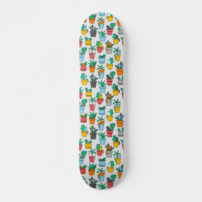 Skateboard Chats dans les pots à fleurs (Devant)