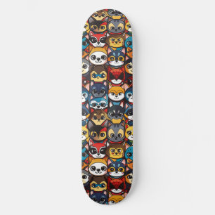 Skateboard Chats de super-héros Anime Kawaii Chibi Mignons