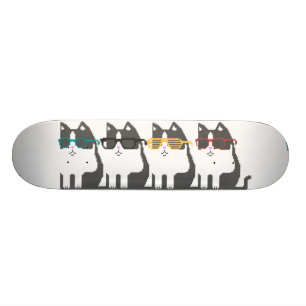 Skateboard Chats en planche à roulettes d'art de pixel de