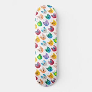 Skateboard Chats et amis à l'aquarelle