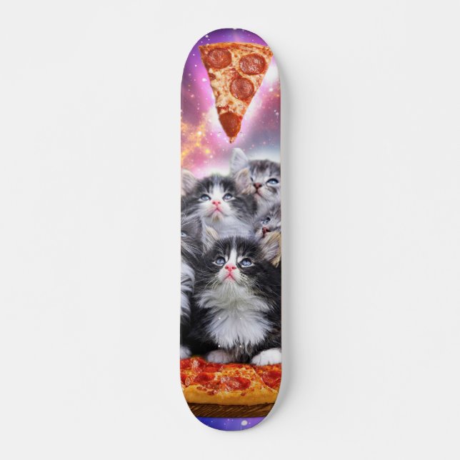 Skateboard Chats Illuminatis et pizza (Devant)