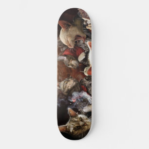 Skateboard Chats jouant au poker