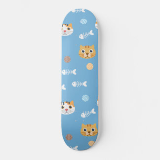 Skateboard Chats motifs chats mignons et poissons