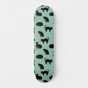 Skateboard Chats noirs Motif sans couture