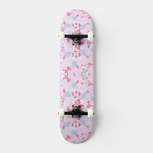 Skateboard Chaussure basse mignonne à motif floral pastel col