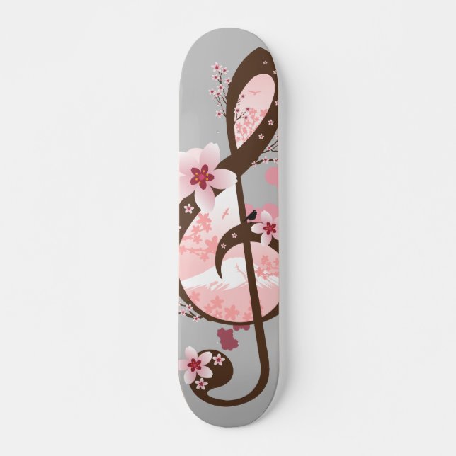 Skateboard Cherry Blossom Music (Devant)