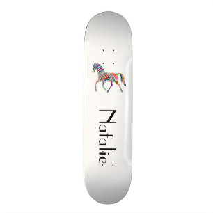 Skateboard Cheval d'arc-en-ciel - votre nom