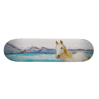 Skateboard Cheval sur une plage