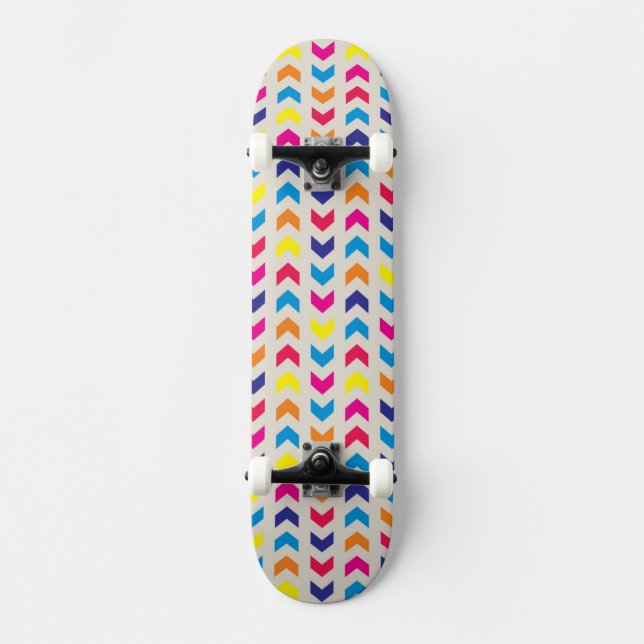 Skateboard Chevron aztèque coloré (Recto)
