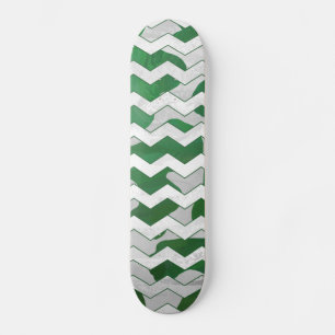 Skateboard Chevron Vache vert et blanc Impression