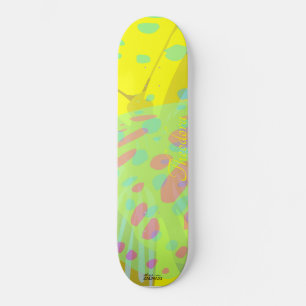 Skateboard Chic Abstrait Papillon Or Violet Jaune