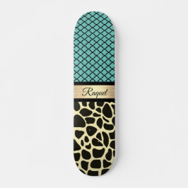 Skateboard Chic Quatrefoil Giraffe Imprimer  