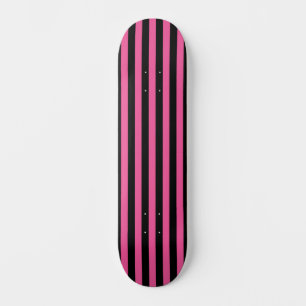 Skateboard Chic rose chaud et noir vertical strié