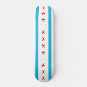 Skateboard Chicago Flag