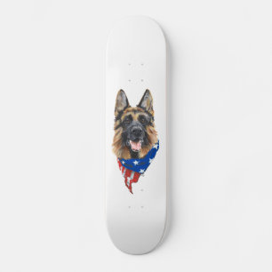 Skateboard Chien de berger allemand patriotique