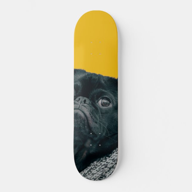 Skateboard chien jaune (Recto)