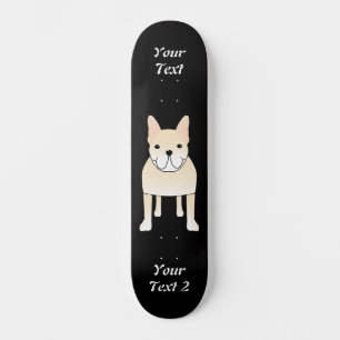 Skateboard Chien mignon. Pale Cream French Bulldog.