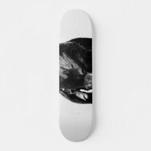 Skateboard chien royal bw