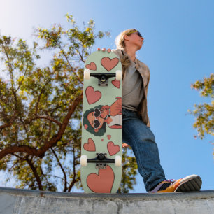 Skateboard Chien Valentine Sac fourre-tout