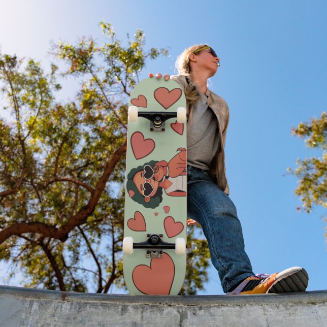 Skateboard Chien Valentine Sac fourre-tout (Extérieur 1)