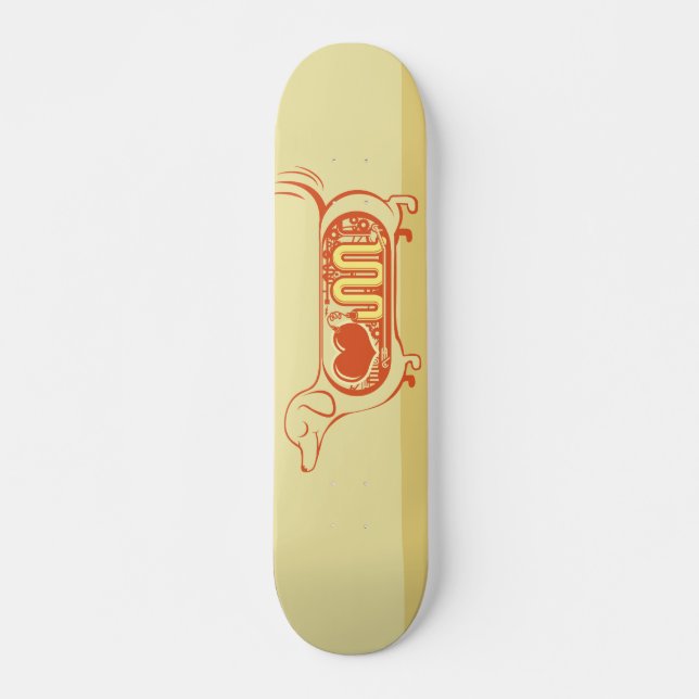 Skateboard Chiens de saucisse du coeur I (Devant)