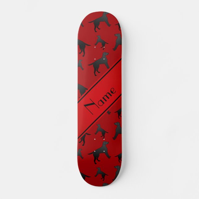 Skateboard Chiens rouges nommés personnalisés de labrador (Recto)