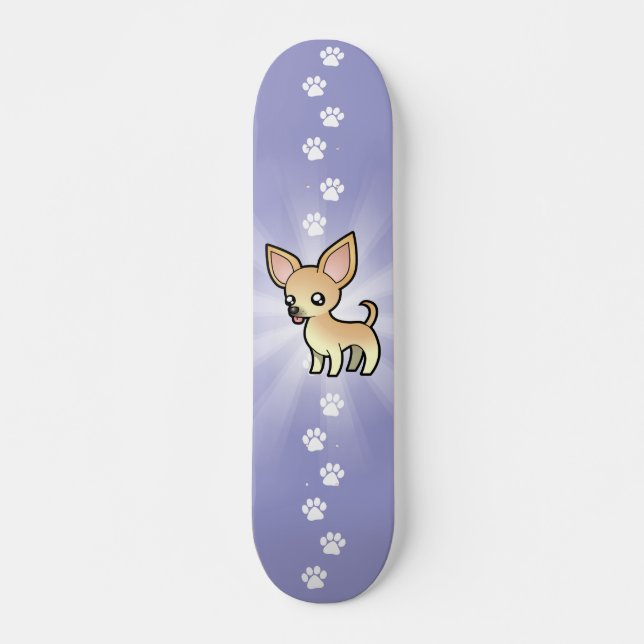 Skateboard Chiwawa de bande dessinée (manteau lisse) (Devant)