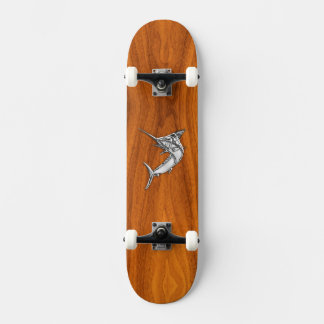 Skateboard Chrome Marlin sur bois de teck