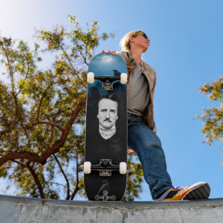 Skateboard Cimetière Edgar Allan Poe Corbeaux Gothique
