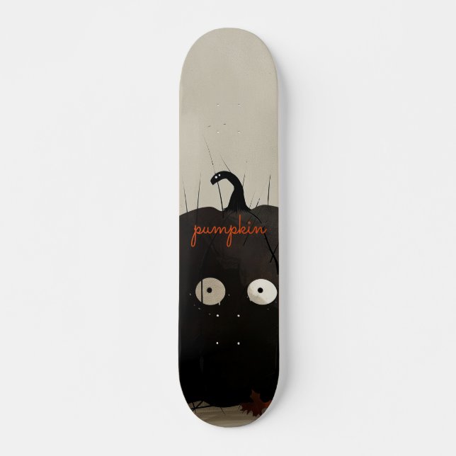 Skateboard Citrouille noir (Devant)