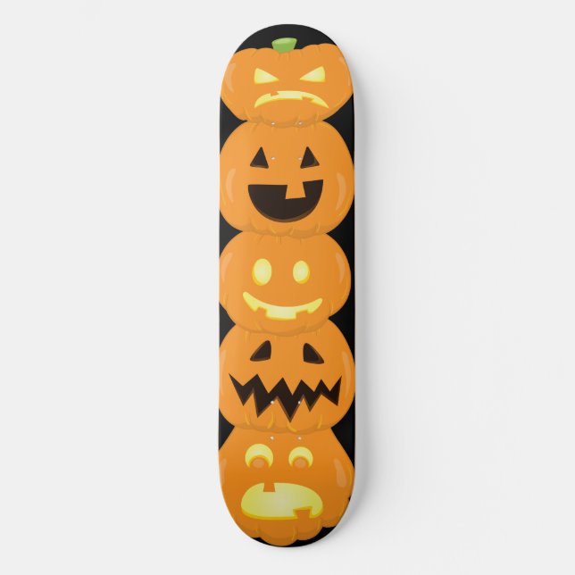 Skateboard Citrouille sculptée Jack O'Lantern Halloween  (Recto)
